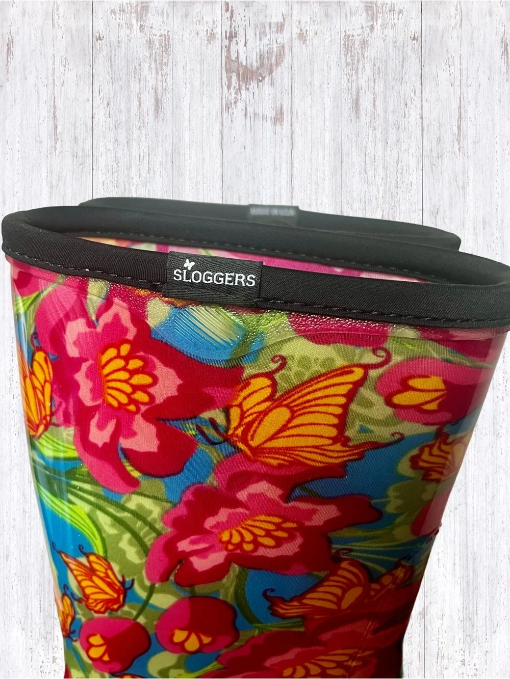 EUC Sloggers Women’s Mid-Calf 10” Pink Floral Rain/Garden Waterproof Boots Sz 9